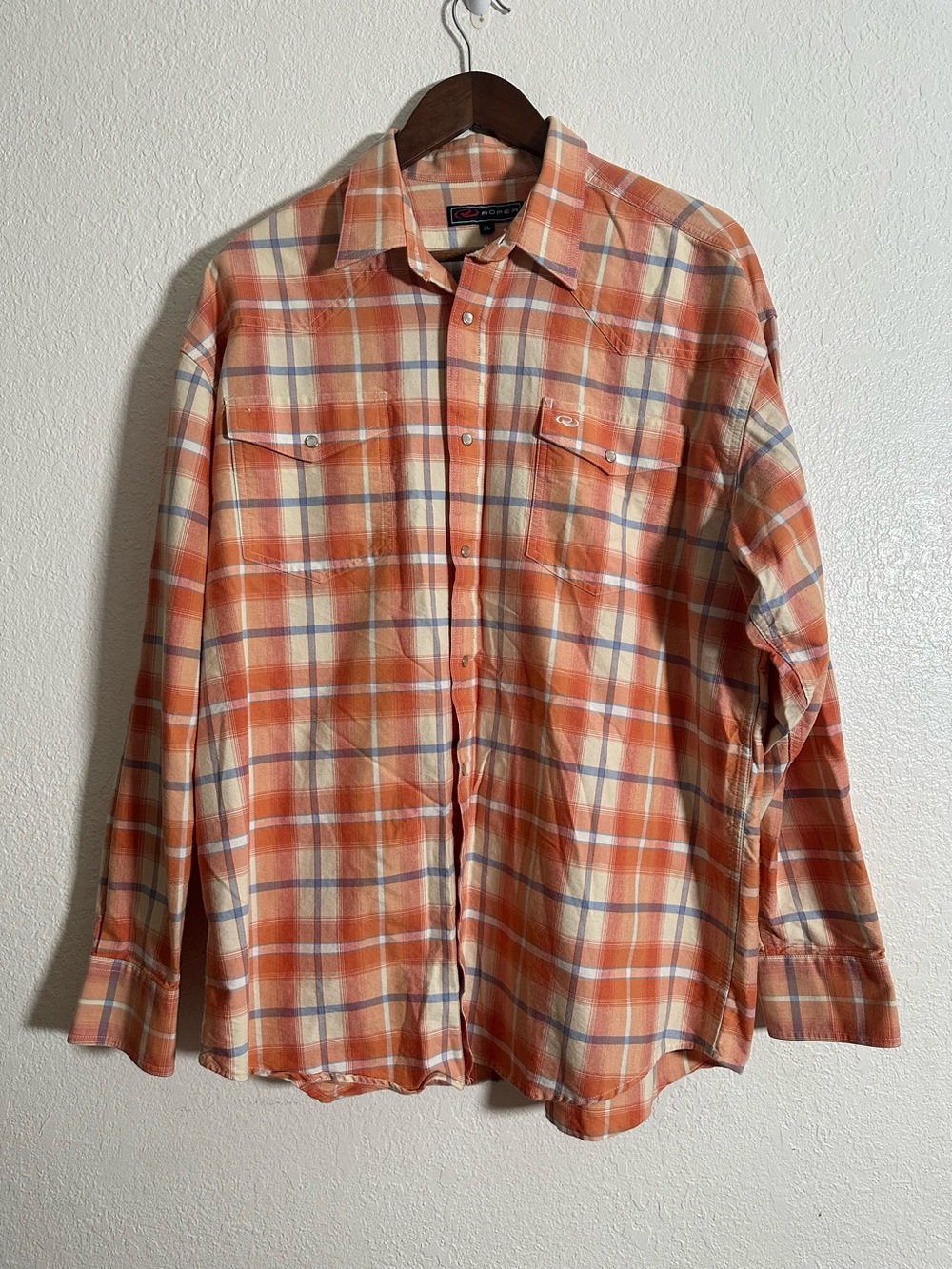 Roper Men's Long Sleeve Plaid Western Pearl Snap Shirt Size XL
